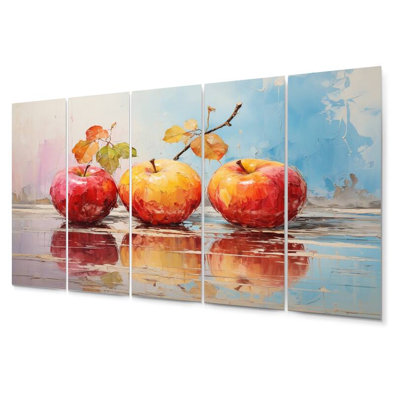 Designart "Vibrant Fruit Harvest II" Fruits Metal Wall Decor Set Bed